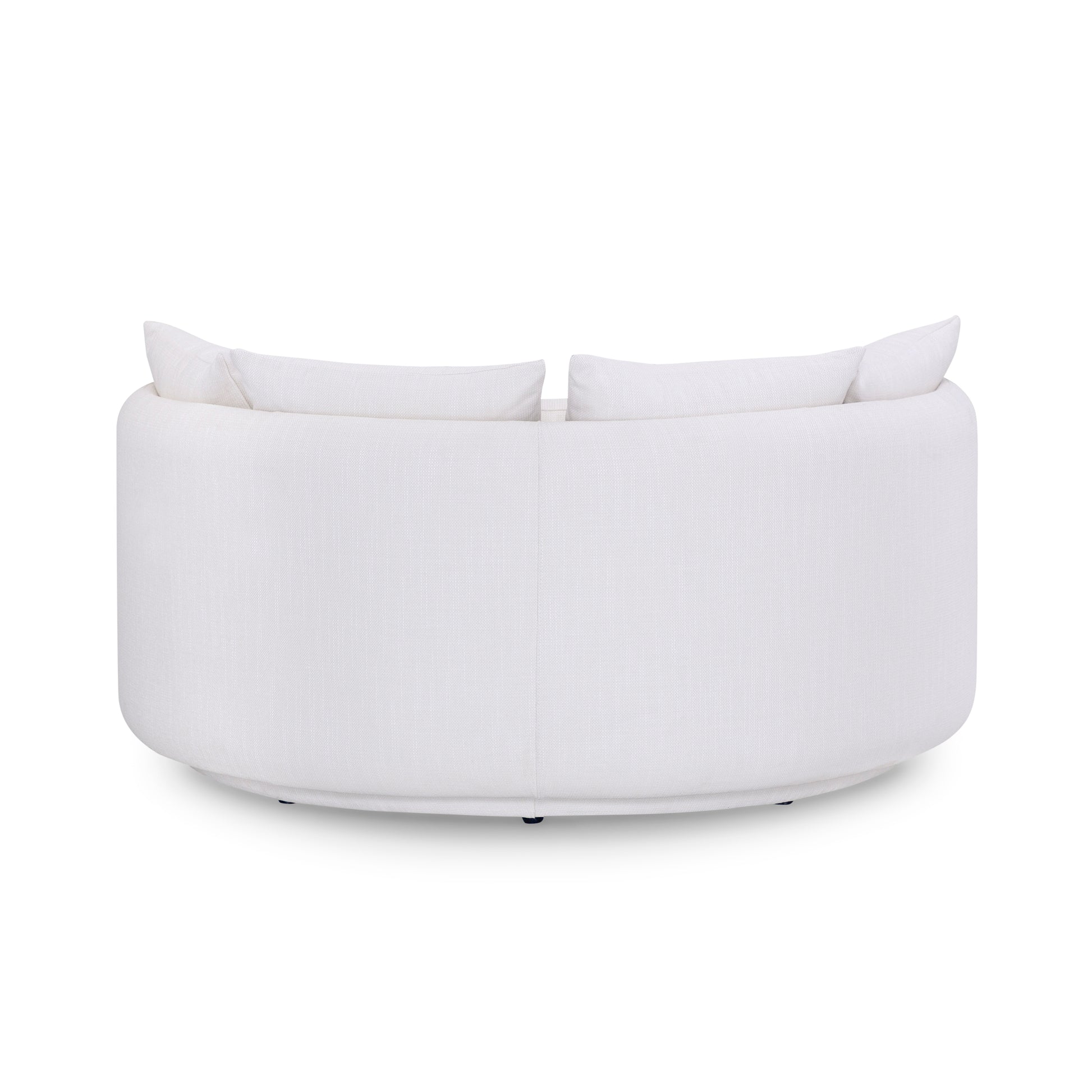 White cushioned chair with three cushions on a white background