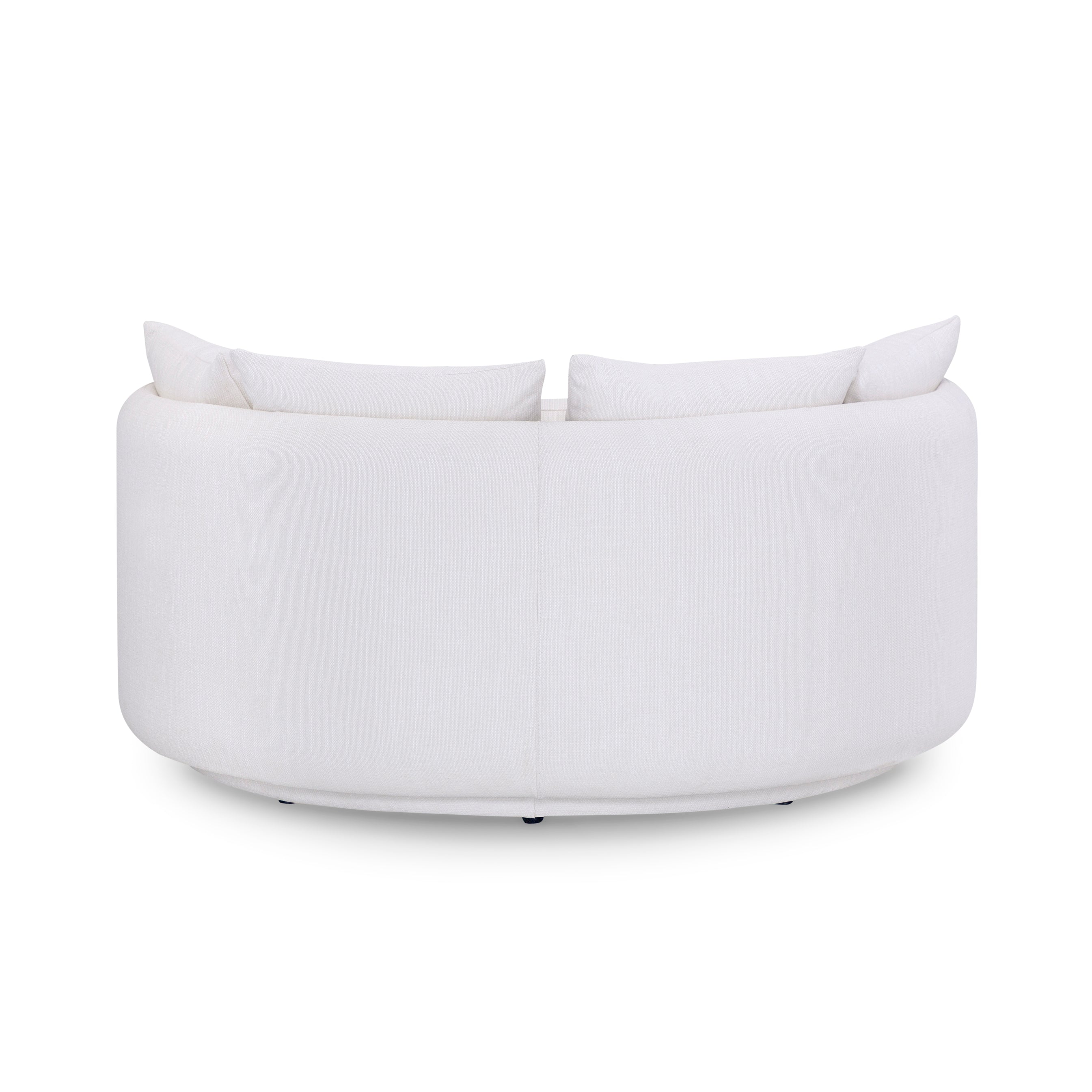 White cushioned chair with three cushions on a white background