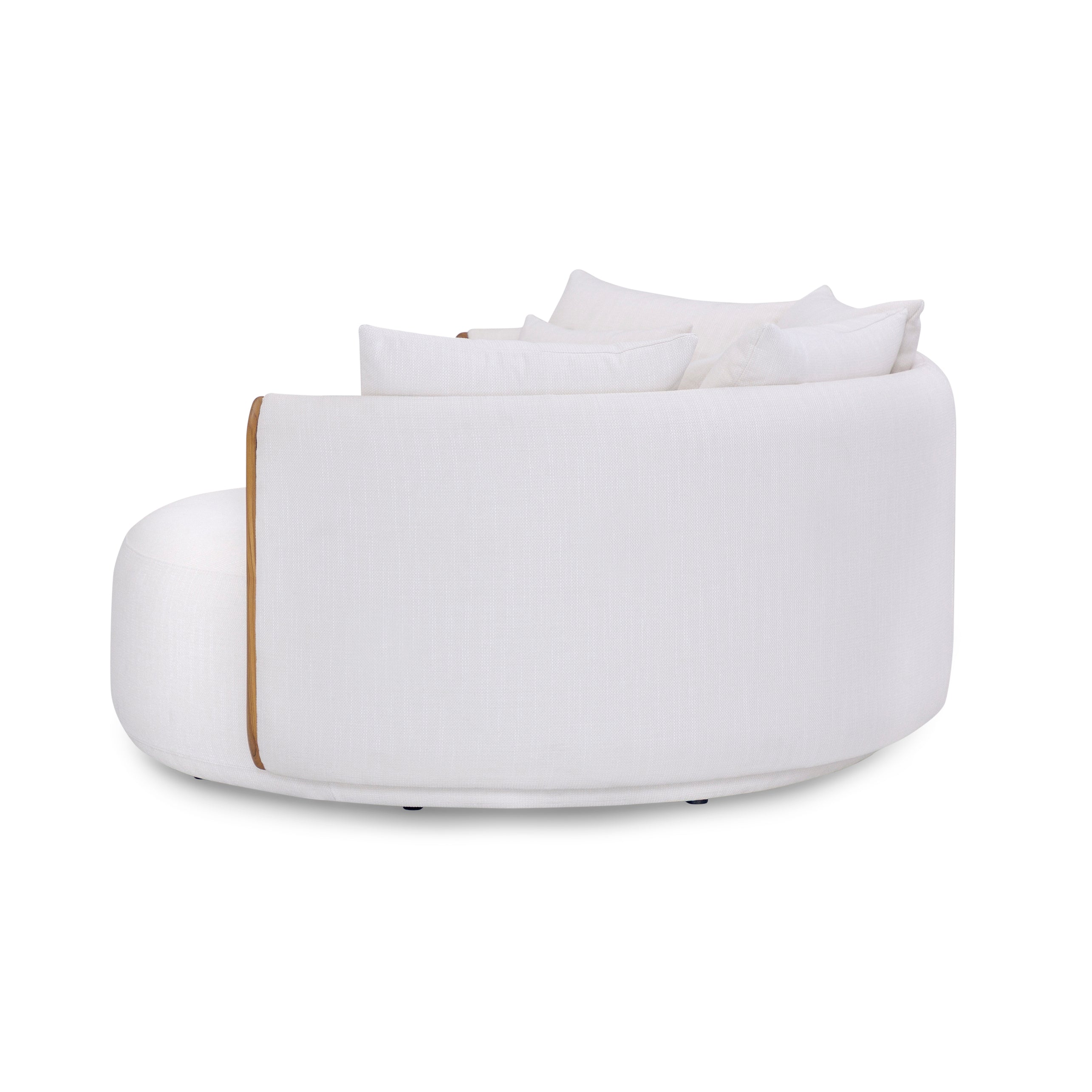DOMO Chaise in Chinaberry and White Fabric