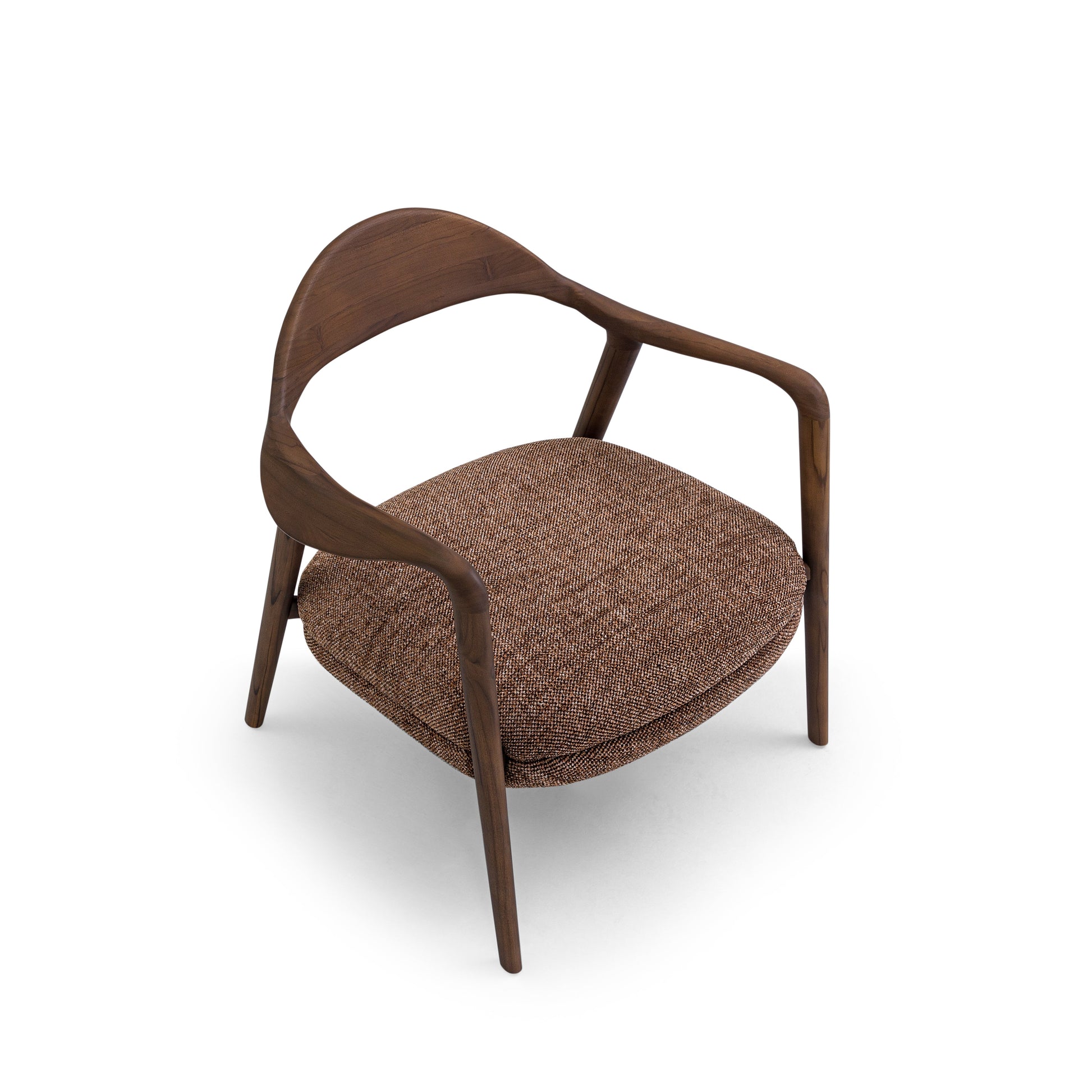 Brown armchair on a white background