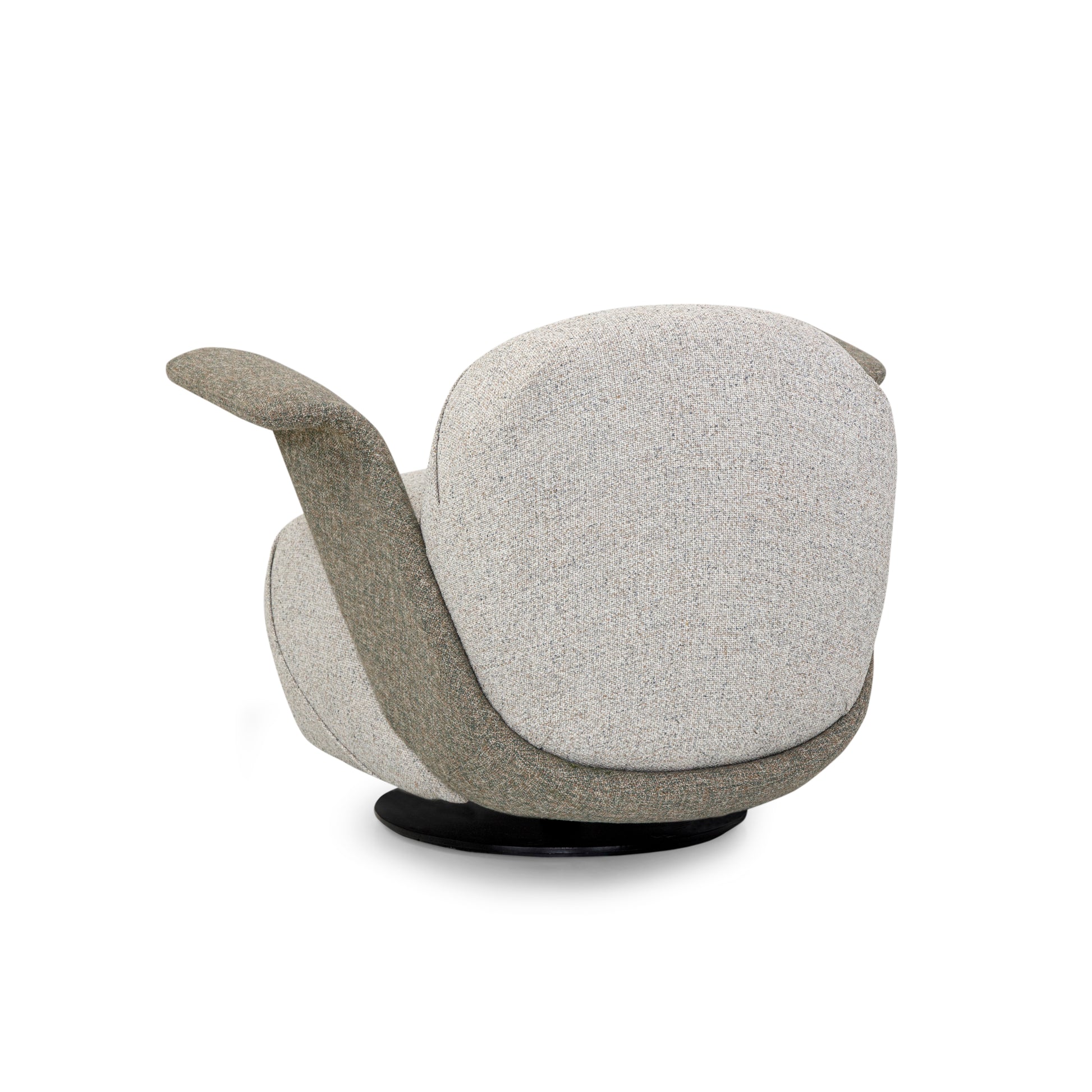 Modern chair with a curved design on a white background
