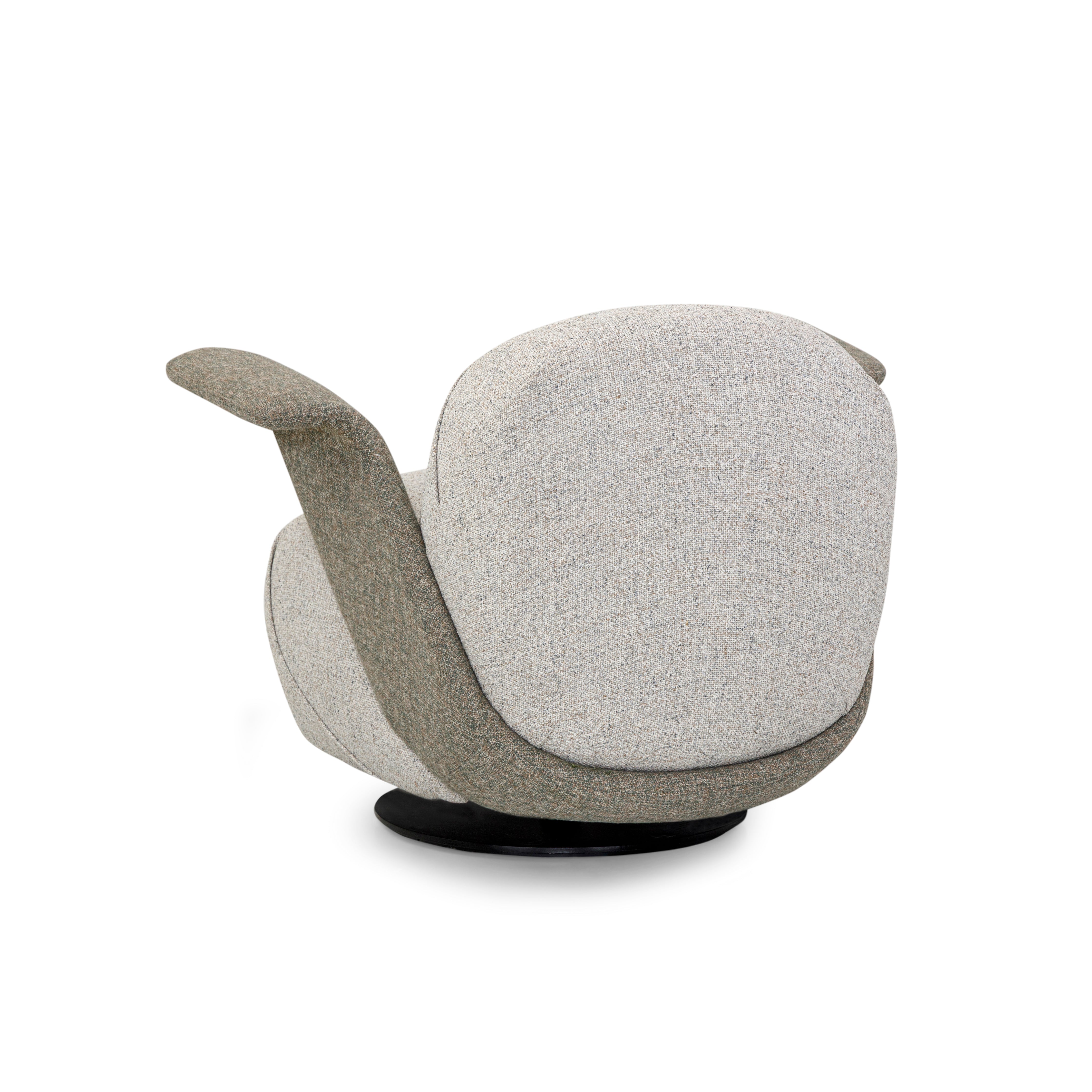 Modern chair with a curved design on a white background