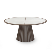 STAR Dining Table 62" in Chocolate and White Silentium Stone